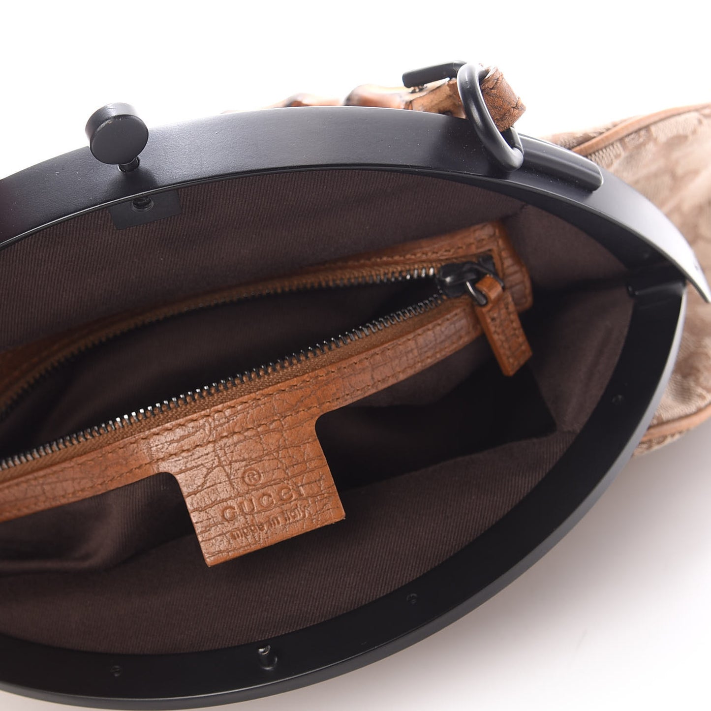 Monogram Bamboo Top Handle Bag Brown