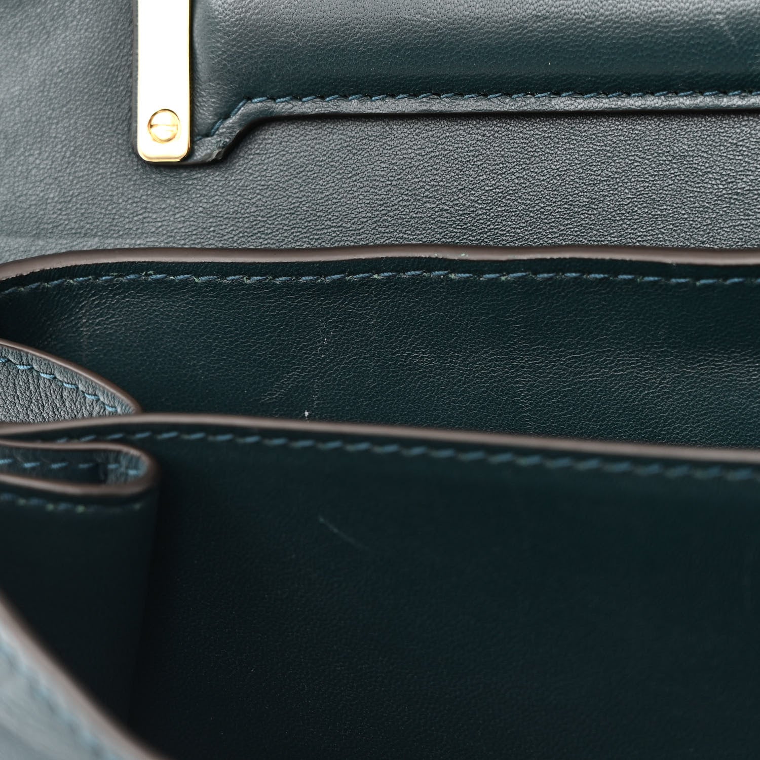 Salvatore Ferragamo Calfskin Embossed Small Margot Top Handle Divisa Green 15 of 16