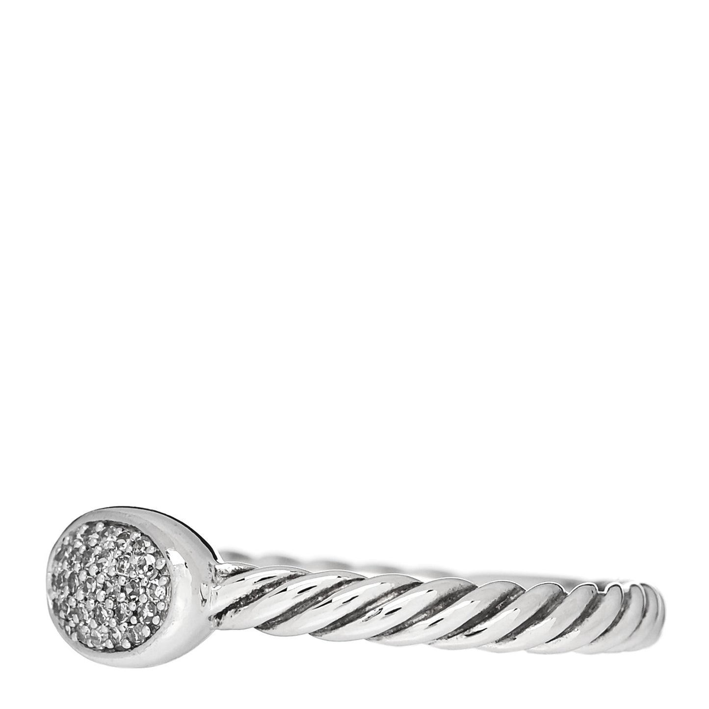 Sterling Silver Diamond Pave Cable Classics Oval Ring 54 7