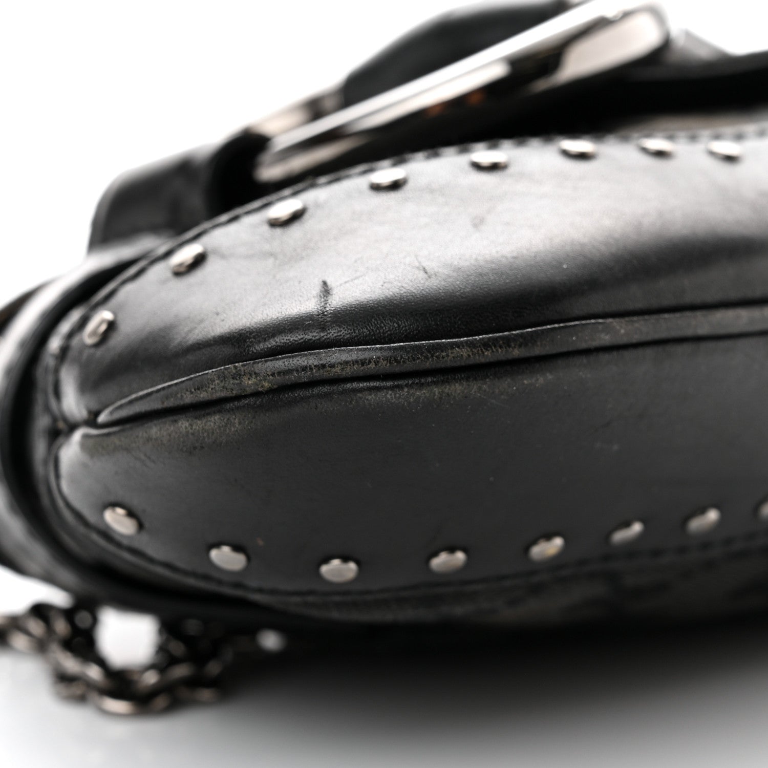 Gucci Monogram Studded Horsebit Clutch Black 9 of 23