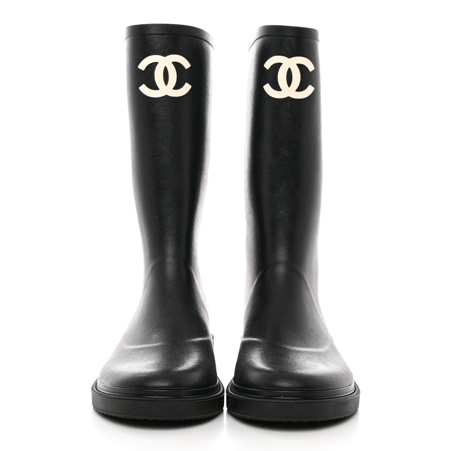 Chanel Caoutchouk CC High Boots 40 Black 2 of 12
