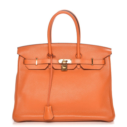 Hermes Taurillon Clemence Birkin 35 Orange 1 of 30