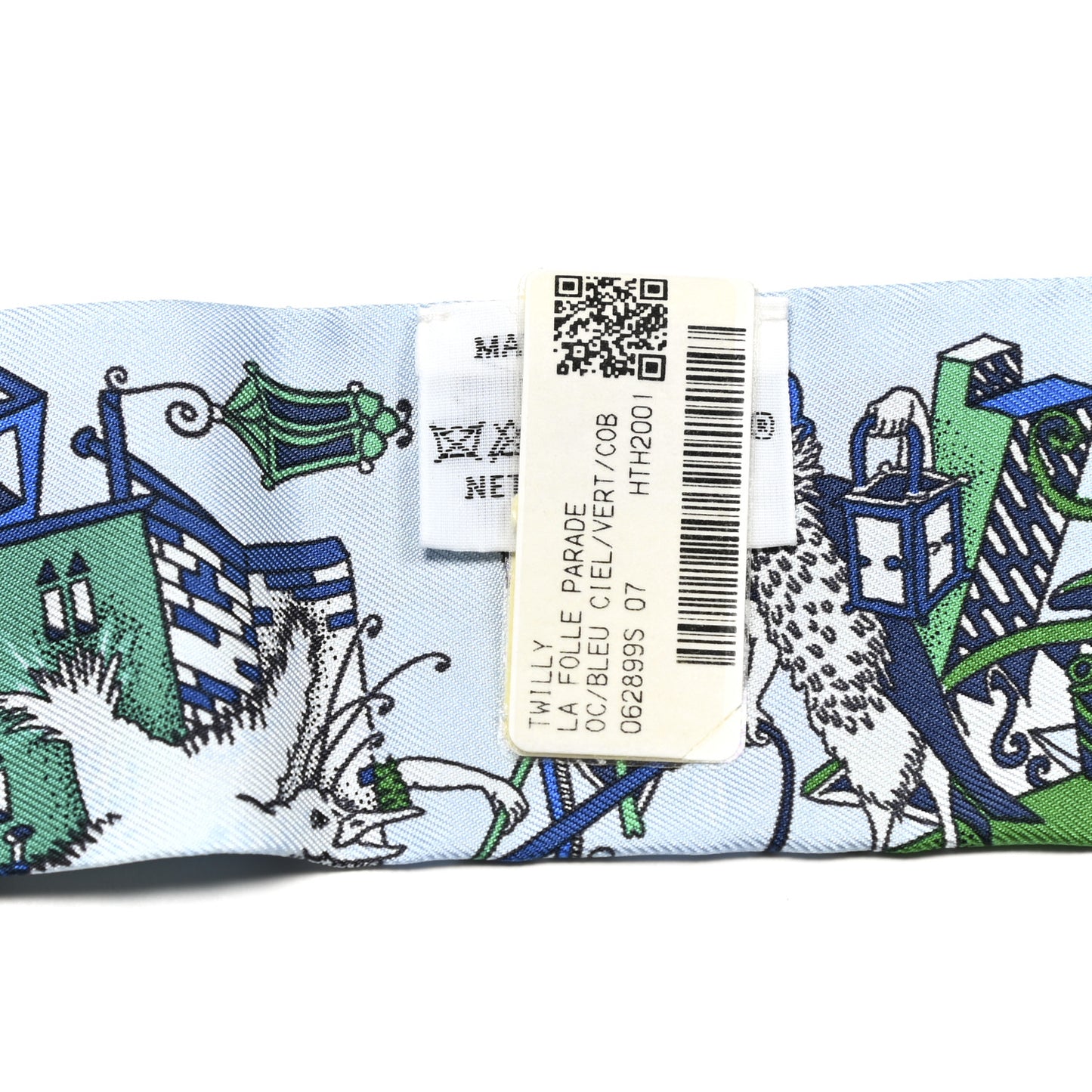 Silk La Folle Parade Twilly Bleu Ciel Vert Cobalt