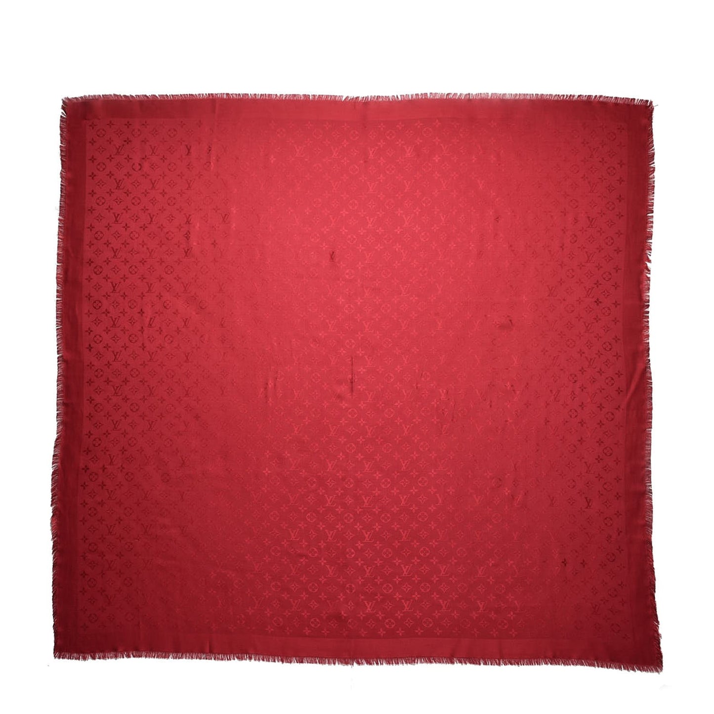 Silk Wool Monogram Shawl Pomme D'Amour