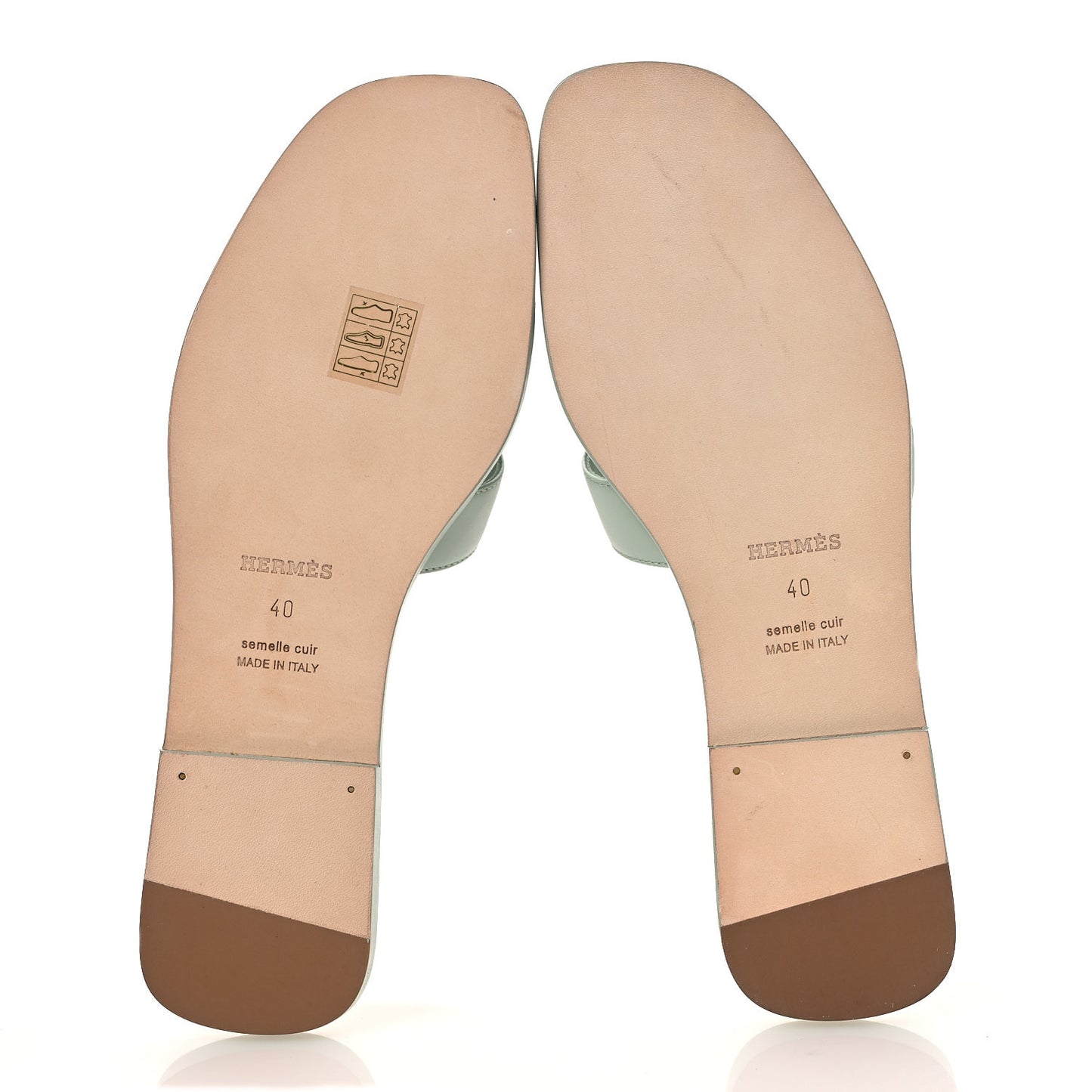 Calfskin Oran Sandals 40 Vert D'eau