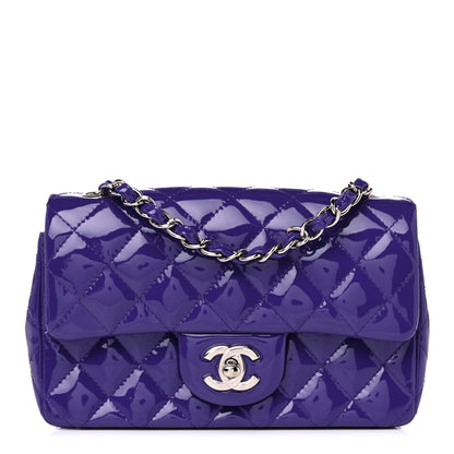 Chanel Patent Quilted Mini Rectangular Flap Purple 1 of 9