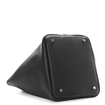 Hermes Taurillon Clemence Picotin Lock 22 MM Black Gold 4 of 10