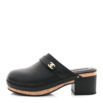 Chanel Calfskin CC Turn Lock Clogs 41 Black 1 of 9