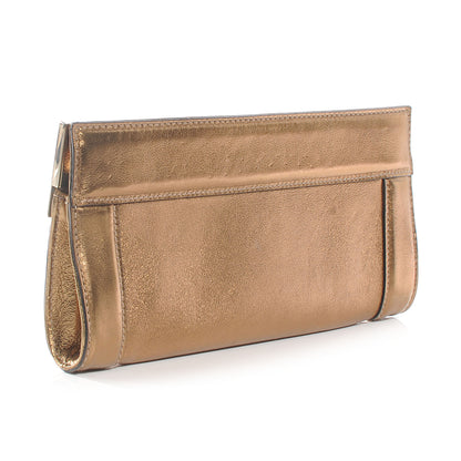 Gucci Metallic Calfskin Britt Clutch Bronze 3 of 7