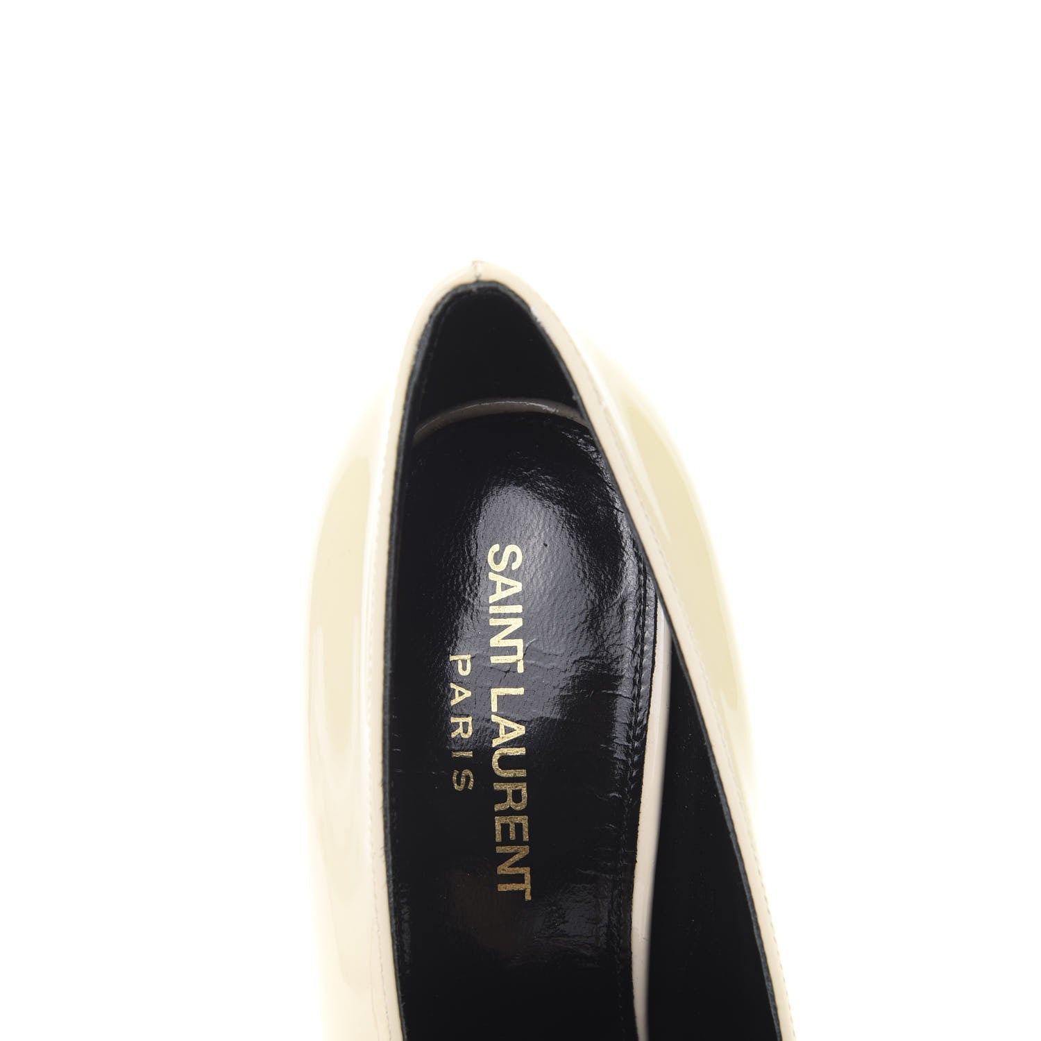 Saint Laurent Patent Calfskin Teddy High Vamp 105 Pumps 36 White 6 of 9
