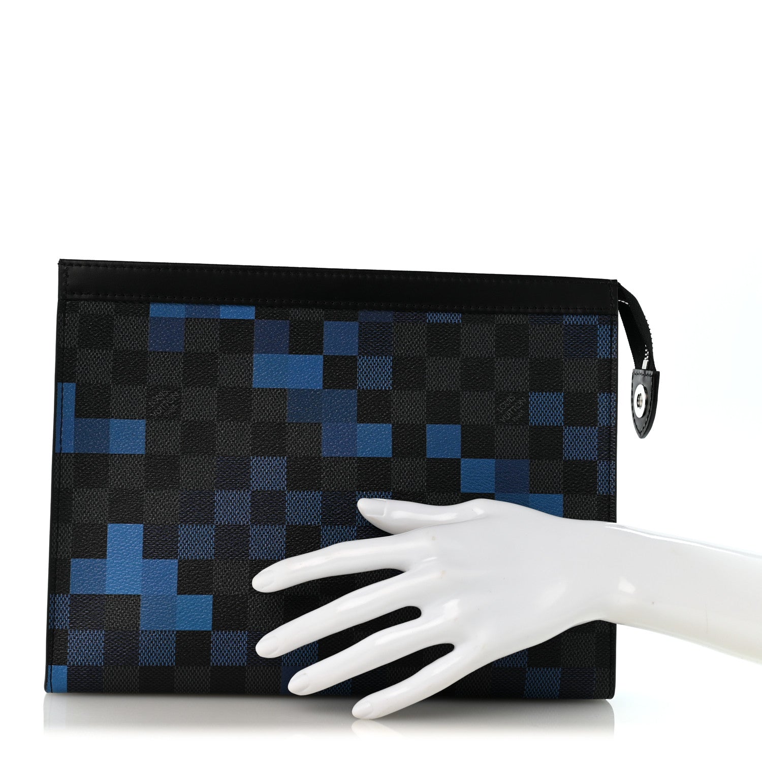 Louis Vuitton Damier Graphite Pixel Pochette Voyage MM Blue 2 of 8