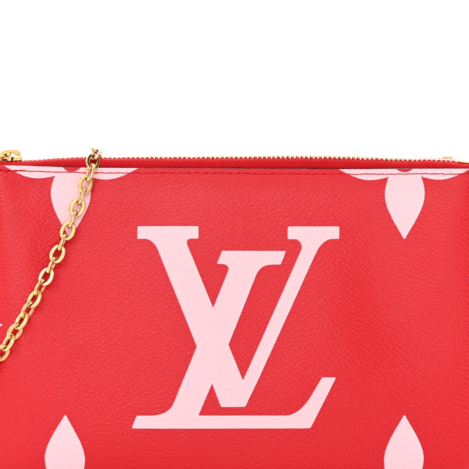 Louis Vuitton Monogram Giant Double Zip Pochette Rouge 8 of 13