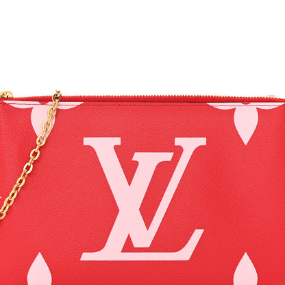 Louis Vuitton Monogram Giant Double Zip Pochette Rouge 8 of 13