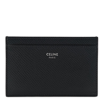 Celine Grained Calfskin Card Holder Black 1 of 7
