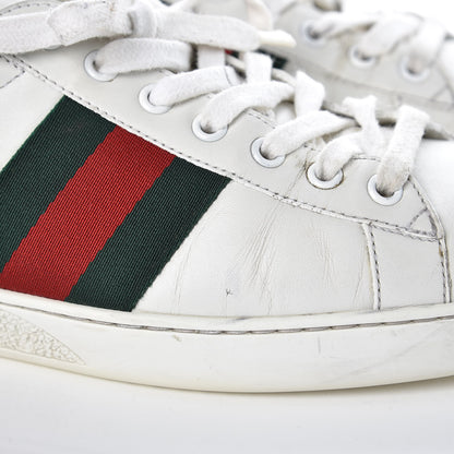 Gucci Calfskin Crocodile Web Mens Ace Sneakers 8.5 White Green 15 of 19