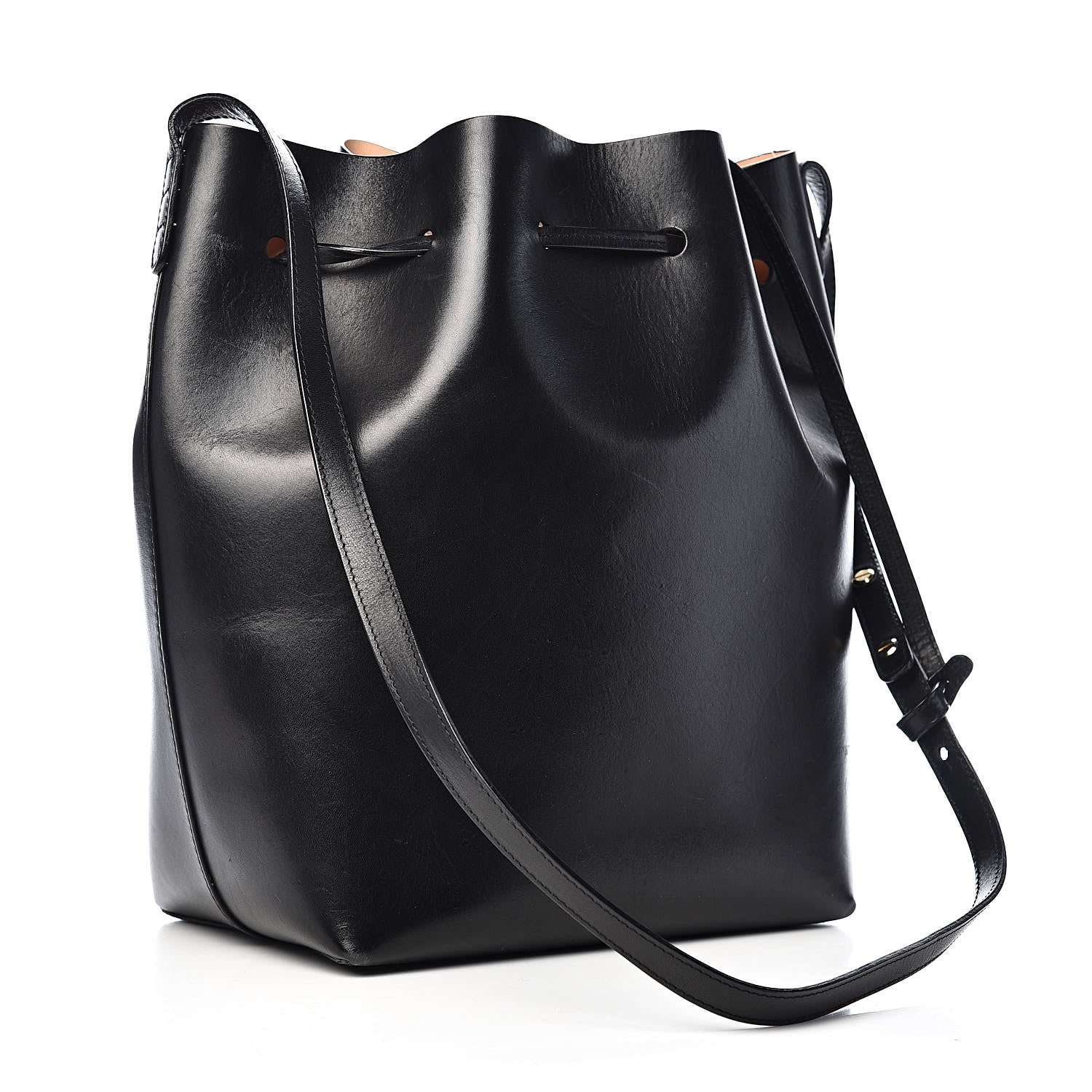 Mansur Gavriel Vegetable Tanned Calfskin Bucket Bag Black Ballerina 4 of 20