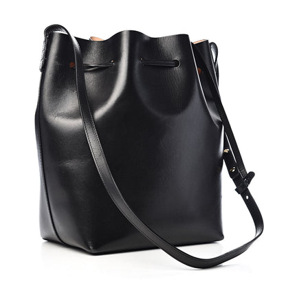Mansur Gavriel Vegetable Tanned Calfskin Bucket Bag Black Ballerina 4 of 20