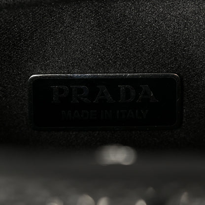 Prada Satin Crystal Cleo Adjustable Strap Shoulder Bag Black 6 of 10