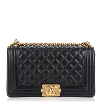 Chanel Lambskin Quilted Medium Boy Flap Black 1 of 7