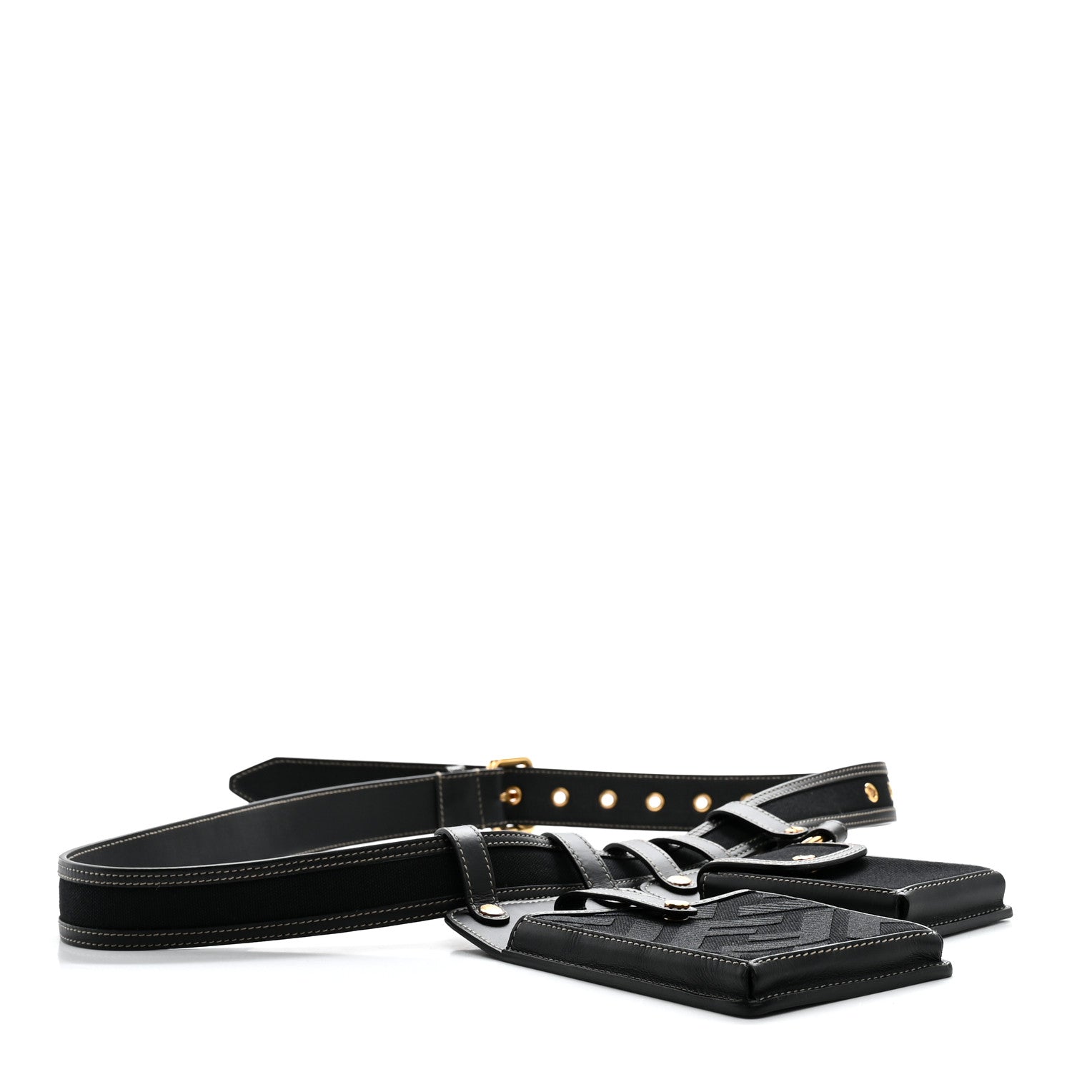 Fendi Vitello Glacier Utility Belt Pouch Black 4 of 7