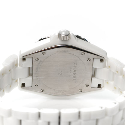 Chanel Stainless Steel Ceramic Diamond Pink Sapphire 42mm J12 Automatic Watch White 4 of 5