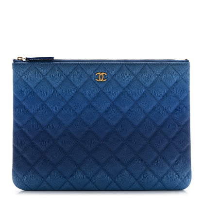 Chanel Caviar Ombre Medium Cosmetic Case Blue 1 of 8