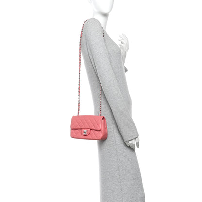 Chanel Lambskin Quilted Mini Rectangular Flap Pink 2 of 10