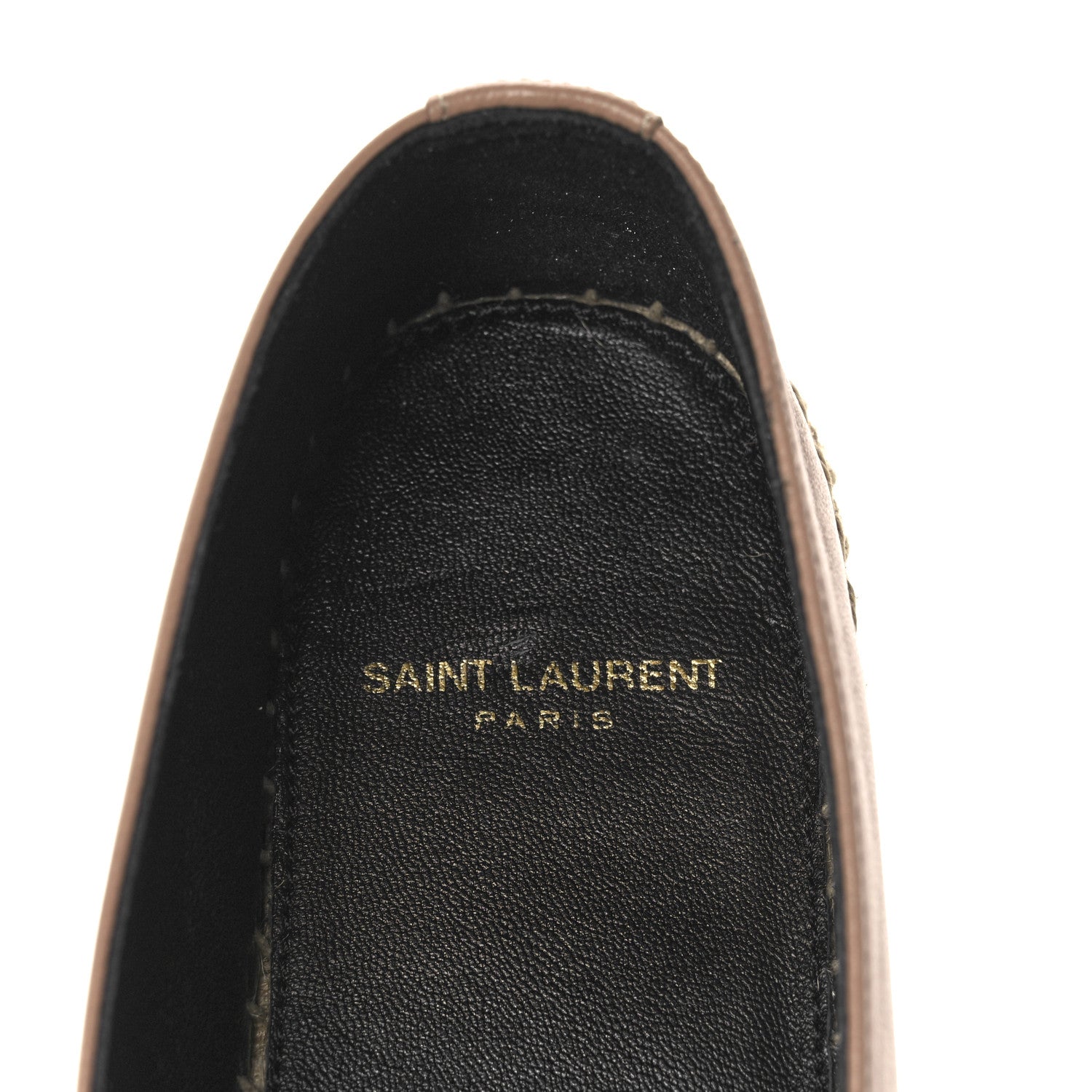 Saint Laurent Lambskin Monogram Espadrilles 37 Nude 7 of 9