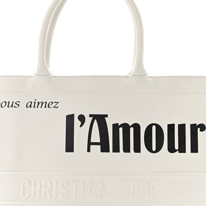 Christian Dior Calfskin Large Surrealism Book Tote Ivory 8 of 14