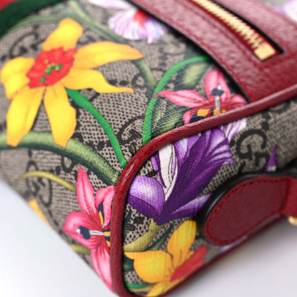 Gucci GG Supreme Monogram Flora Web Mini Ophidia Shoulder Bag Red 10 of 19