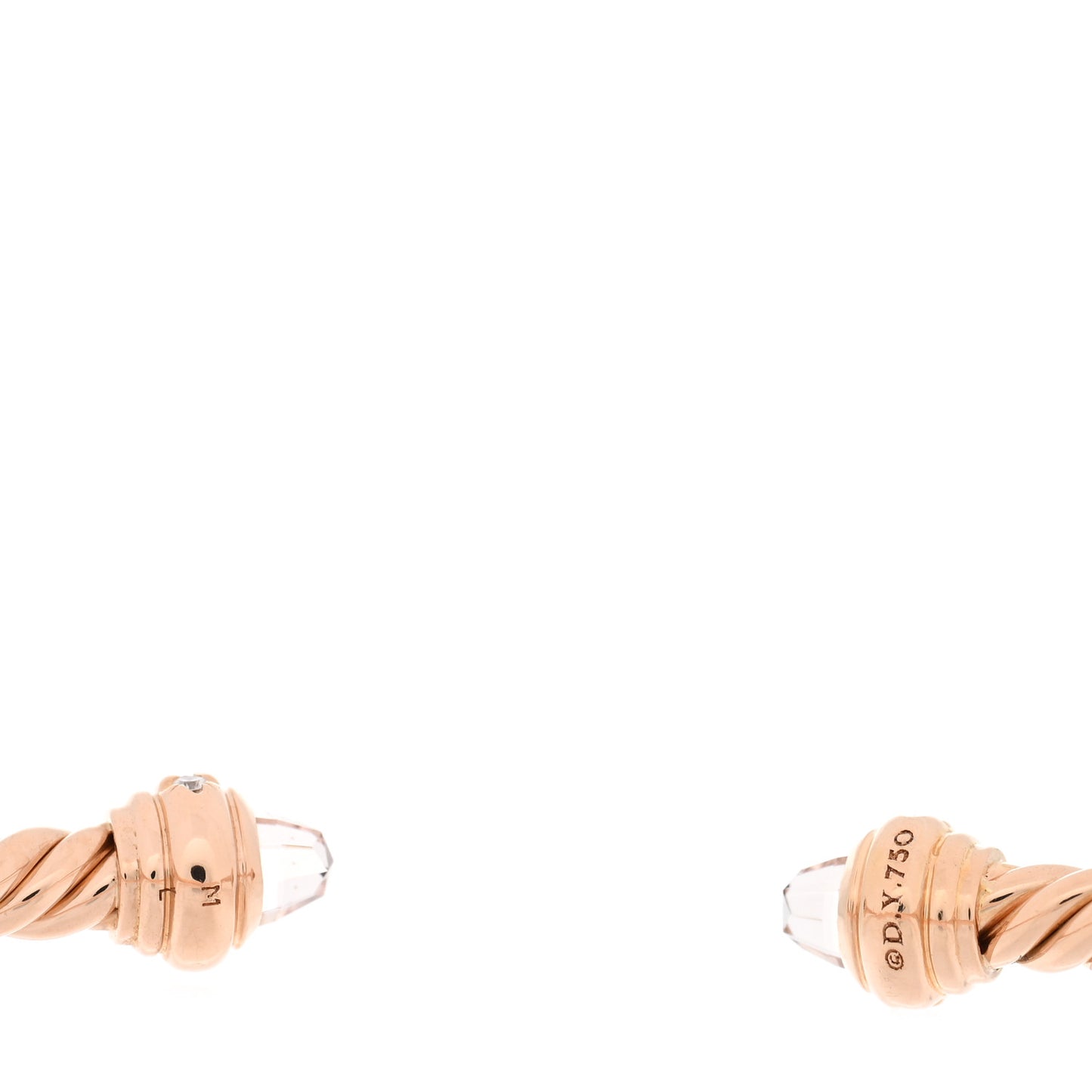 18K Rose Gold Diamond Morganite 3mm Cablespira Bracelet
