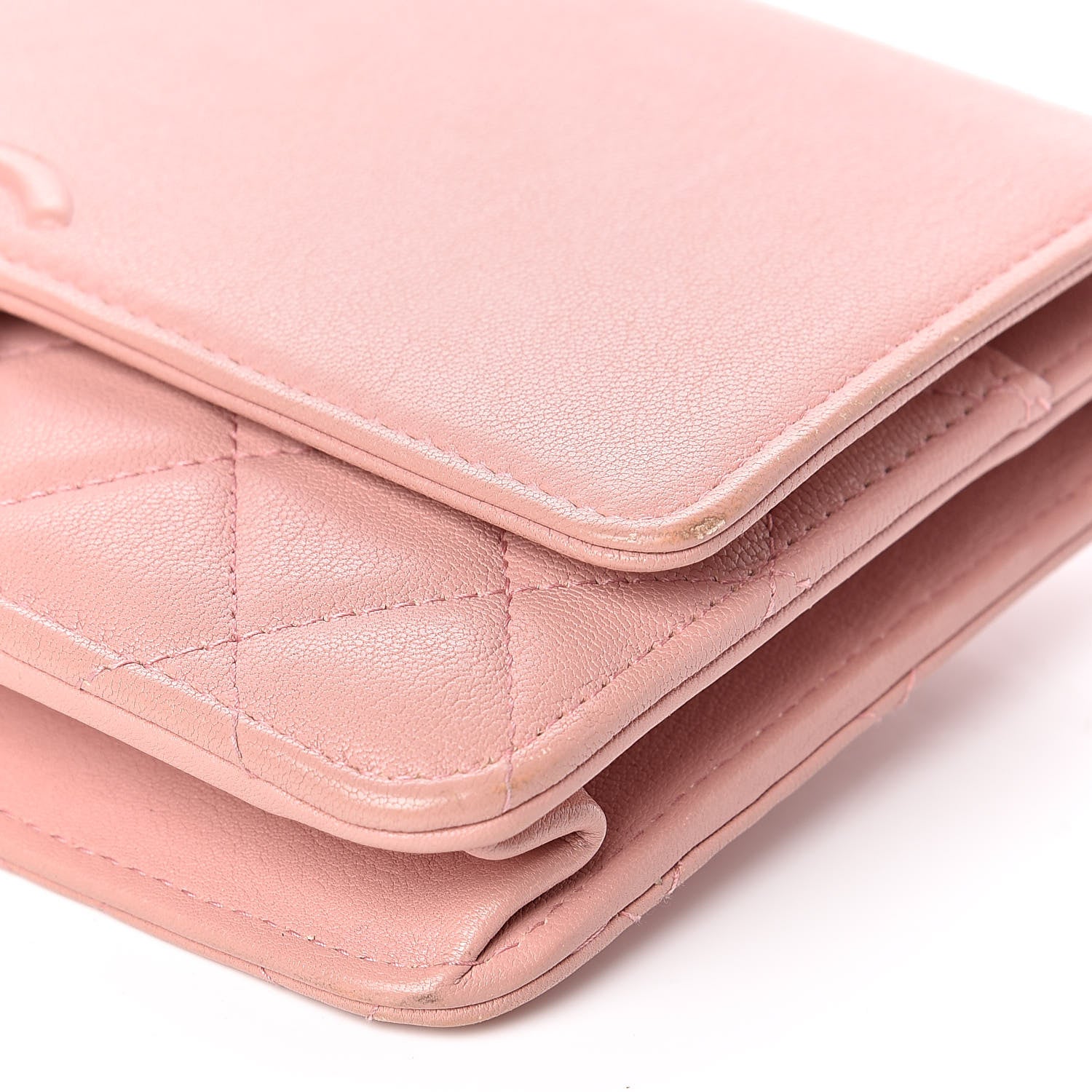 Chanel Goatskin Quilted CC Box Wallet on Chain WOC Pink 12 of 14
