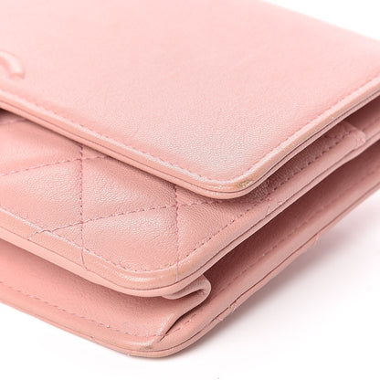 Chanel Goatskin Quilted CC Box Wallet on Chain WOC Pink 12 of 14