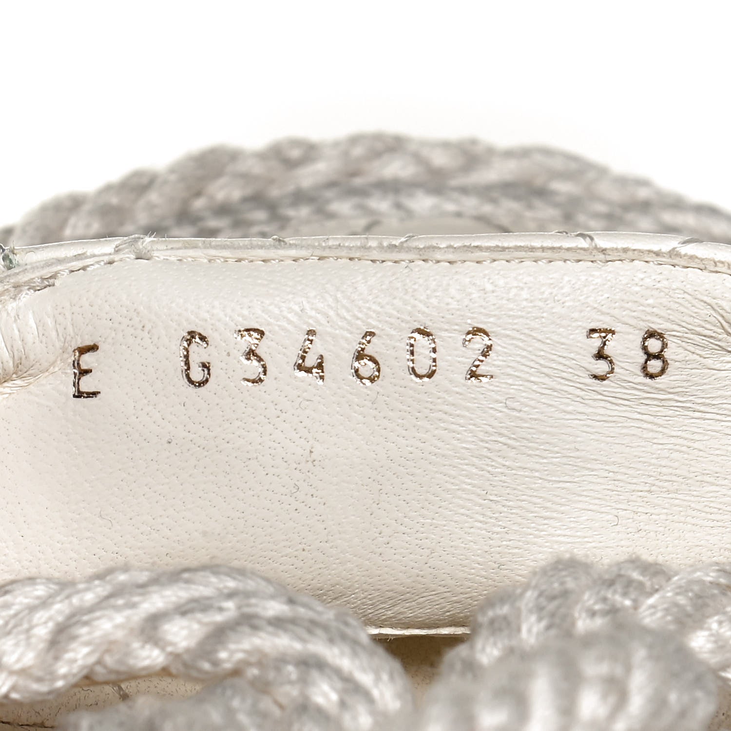 Chanel Cord Lambskin Quilted Logo Sandals 38 White 9 of 10