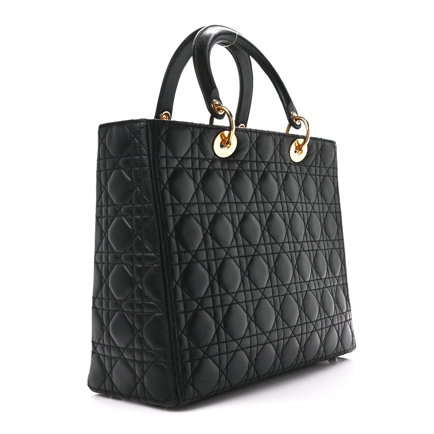 Christian Dior Lambskin Cannage Large Lady Dior Black 3 of 13