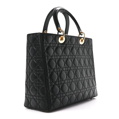 Christian Dior Lambskin Cannage Large Lady Dior Black 3 of 13