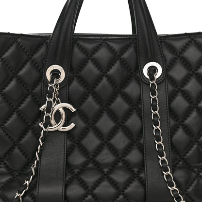 Chanel Lambskin Quilted Large Easy Carry Shopping Tote Black 11 of 16