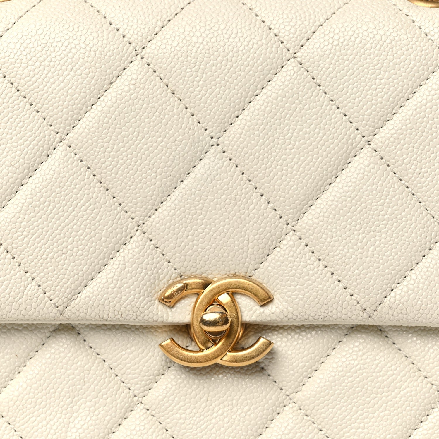 Chanel Shiny Caviar Quilted Chain Melody Backpack White 8 of 11