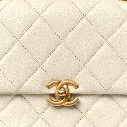 Chanel Shiny Caviar Quilted Chain Melody Backpack White 8 of 11