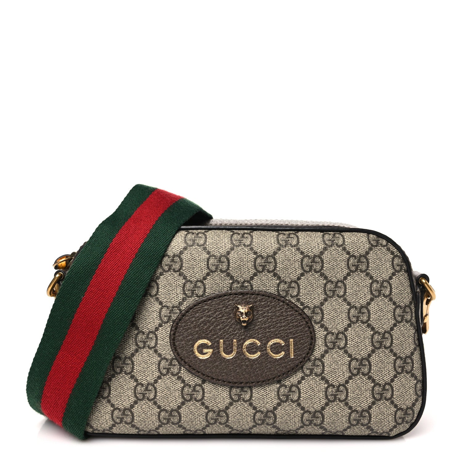 Gucci GG Supreme Monogram Web Neo Vintage Shoulder Bag Beige New Acero Crop 1 of 10