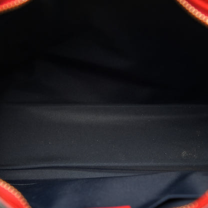 Gucci GG Supreme Monogram Blooms Large Cosmetic Case Beige Blue Navy Hibiscus Red 4 of 12