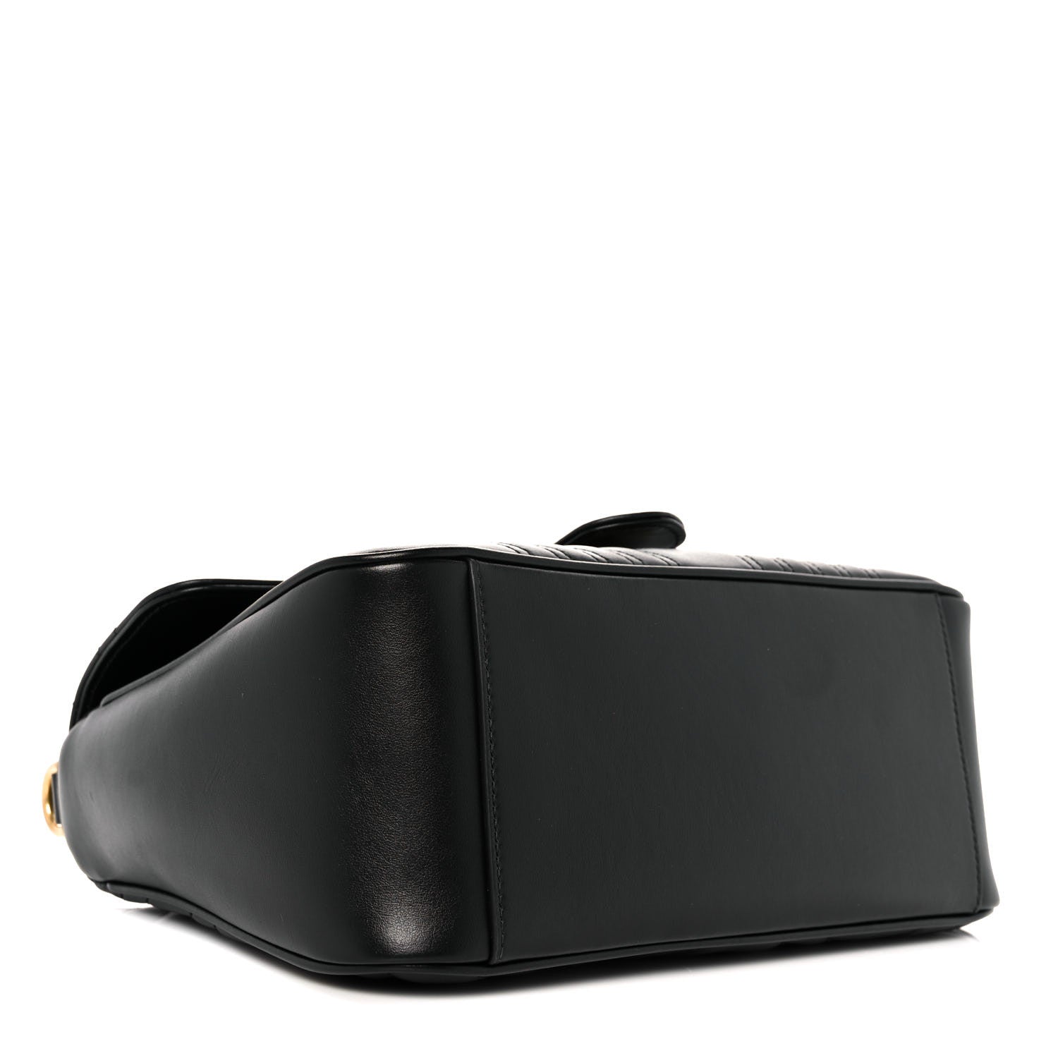 Gucci Calfskin Matelasse Small GG Marmont Top Handle Shoulder Bag Black 4 of 9