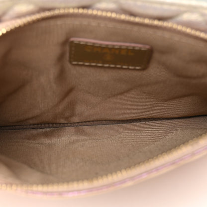 Chanel Iridescent Crumpled Calfskin Trio Cosmetic Case Blue Pink Ivory 7 of 11