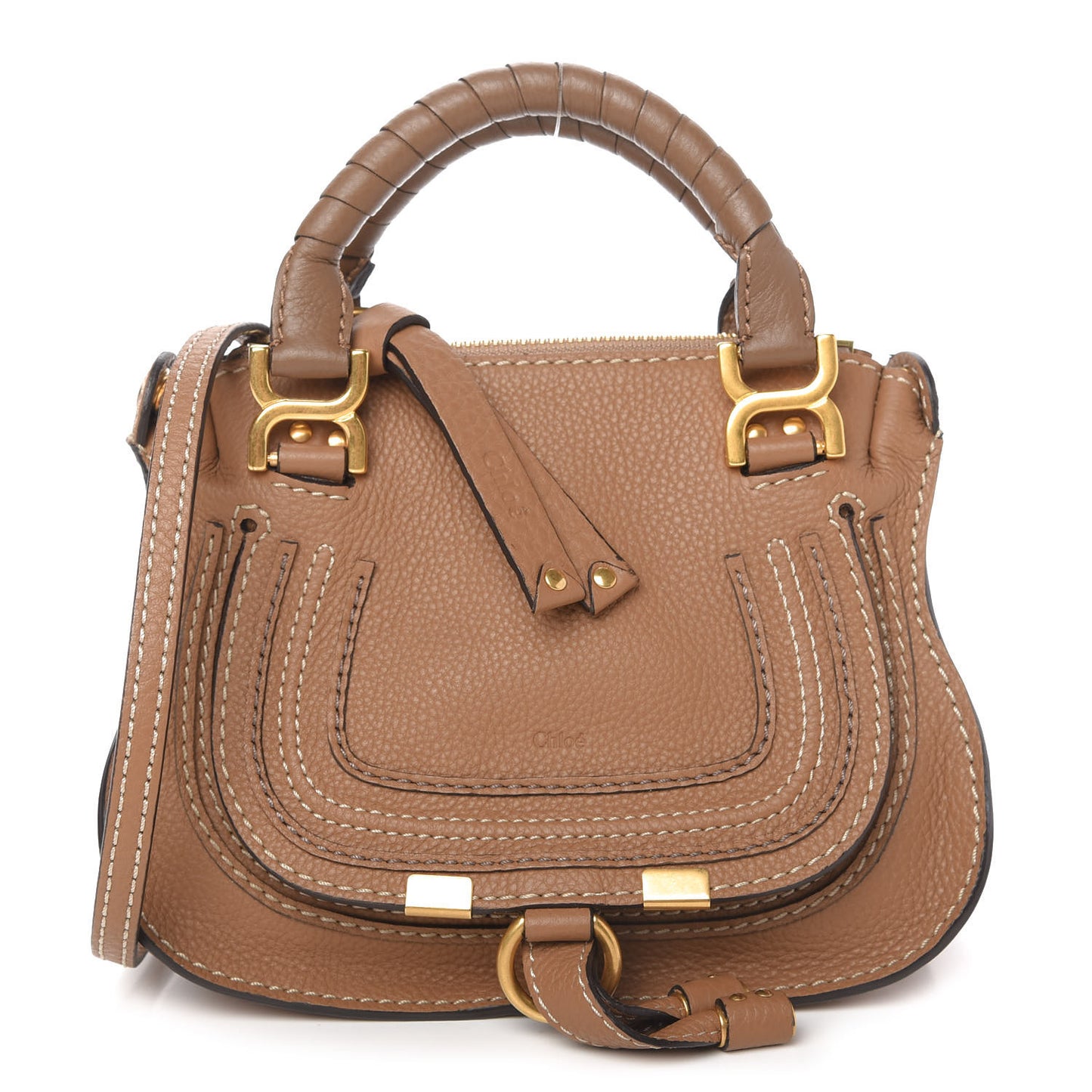 Calfskin Mini Marcie Satchel Nut