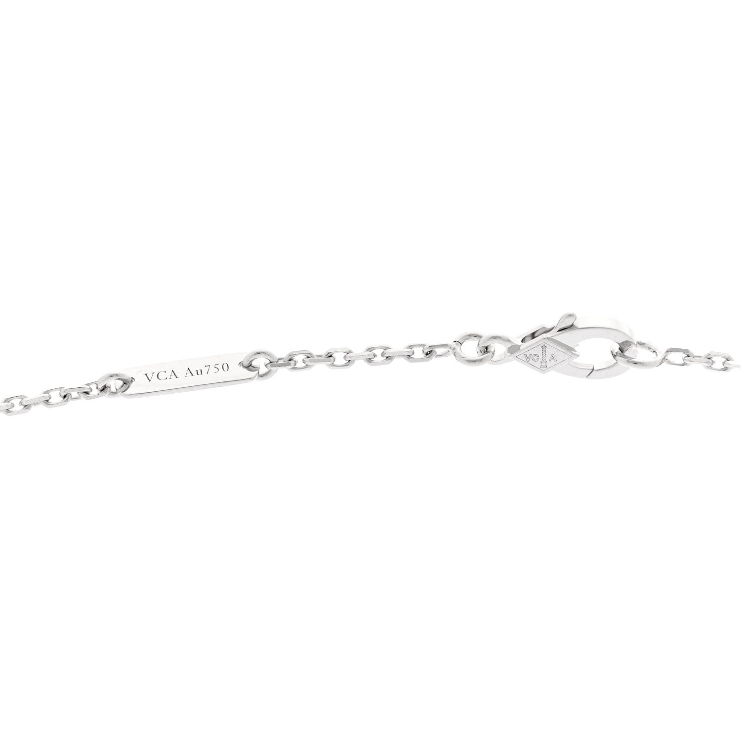Van Cleef & Arpels 18K White Gold Diamond Flowerlace Pendant Necklace 4 of 5