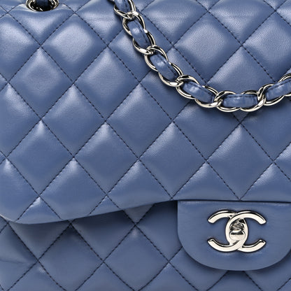 Chanel Lambskin Quilted Jumbo Double Flap Light Purple 17 of 17