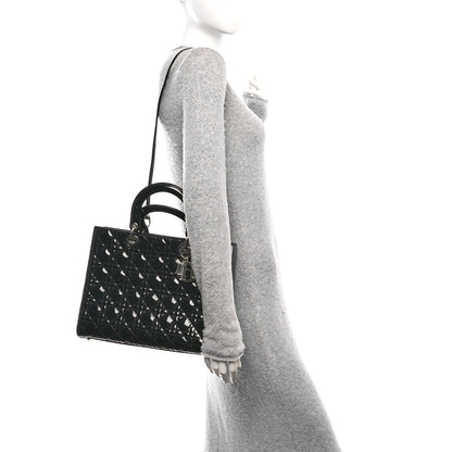 Christian Dior Patent Cannage Large Lady Dior Black 2 of 10