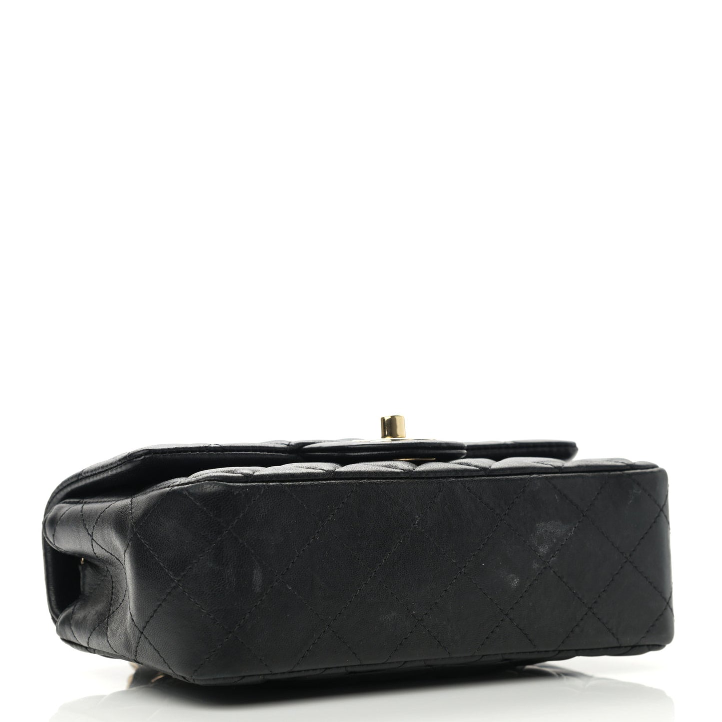 Lambskin Quilted Mini Rectangular Flap Black