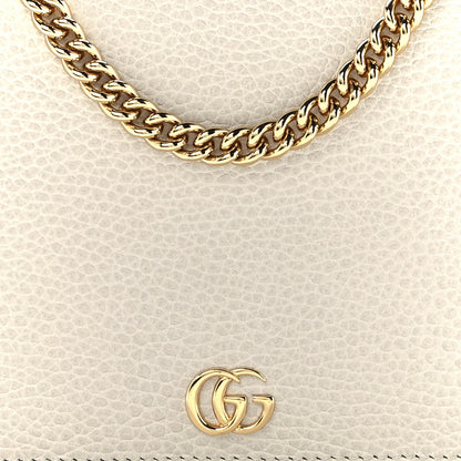 Gucci Dollar Calfskin Mini GG Marmont Chain Wallet Mystic White 8 of 12