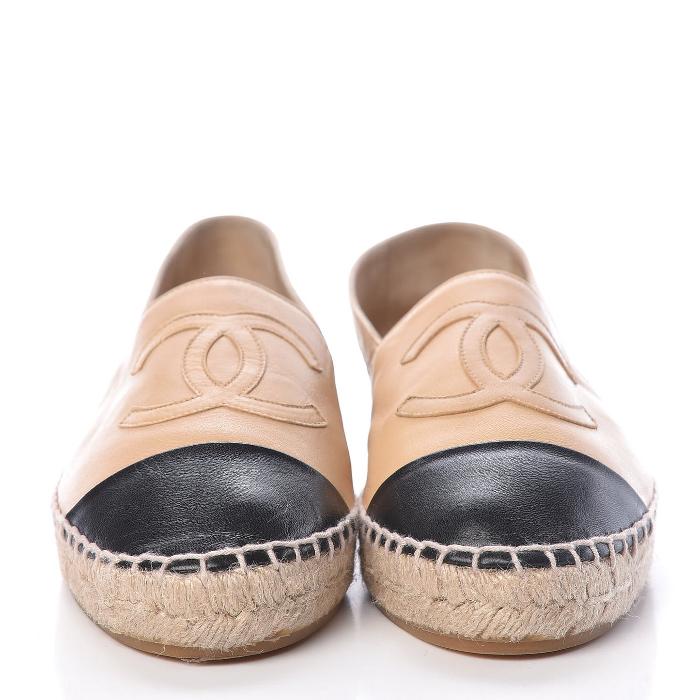 Lambskin CC Espadrilles 37 Beige Black